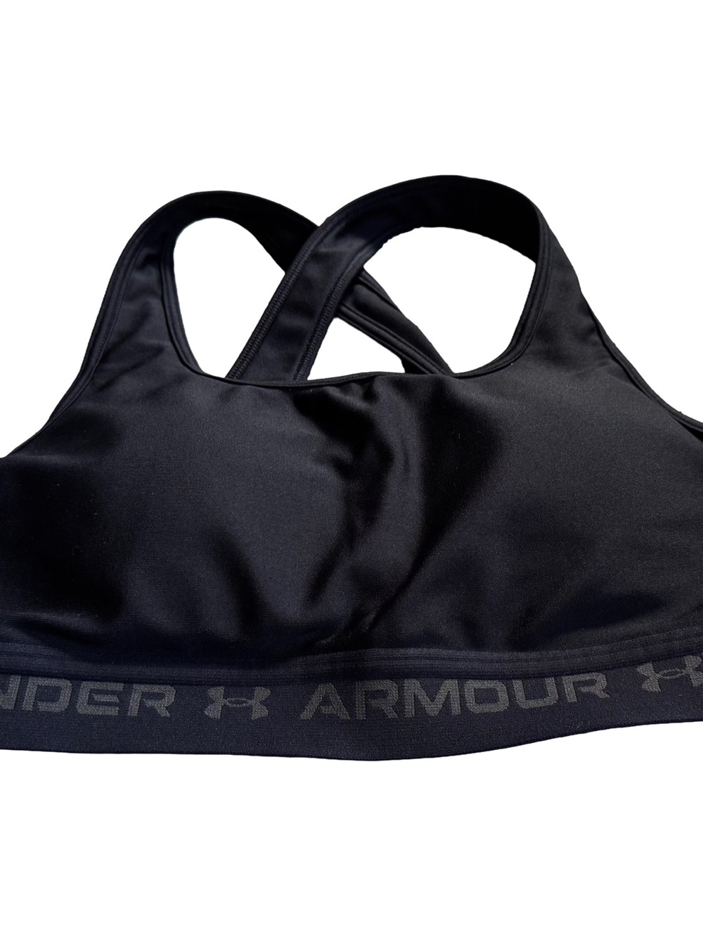 Under Armour Black Racerback Sports Bra with Branded Elastic Band - Picture 1 of 5